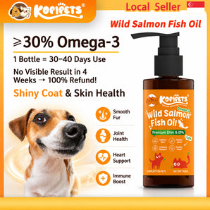 Kopipets wild salmon fish oil 100ml for cat and dog skin and coat, Singapore