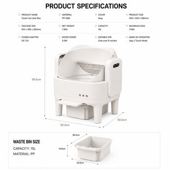 Kopipets automatic smart cat litter box with app control, Singapore β photo 11