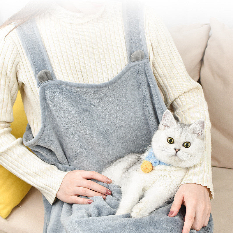 Cat Cuddle Apron - Hands-Free Cat Carrier with Anti-Scratch Pockets | Hair-Proof Pet Holding Dress