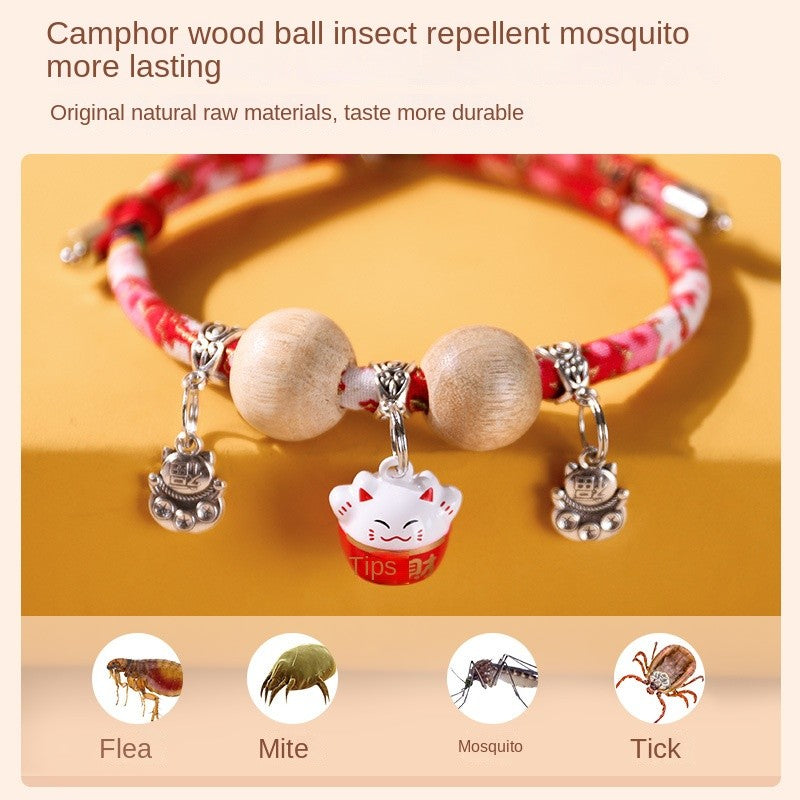 Natural Camphorwood Pet Collar - Flea & Tick Repellent for Cats/Dogs | Mosquito Proof & Anti-Itch