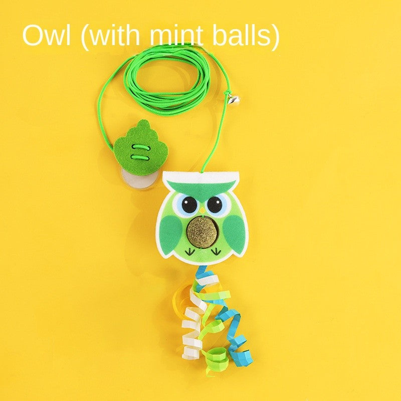 Hanging Cat Toy-By Hook Elastic Rope with Feather & Mouse Teaser | Self-Play Fun for Indoor Cats
