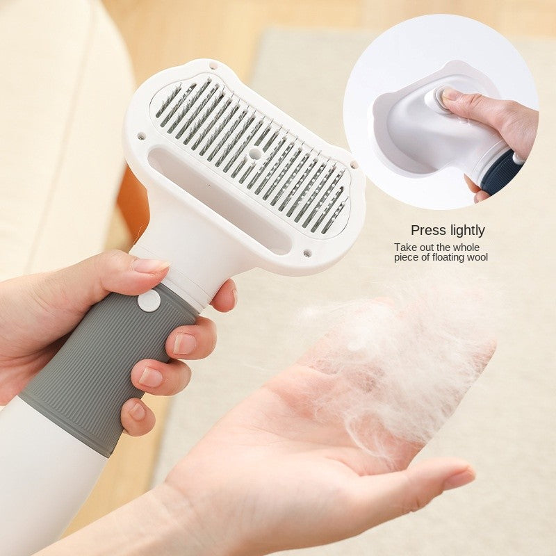 Professional Dog Blow Dry Brush 2-in-1 - Comb & Hair Dryer for Poodle/Teddy/Cats, Anti-Shedding, Low Noise