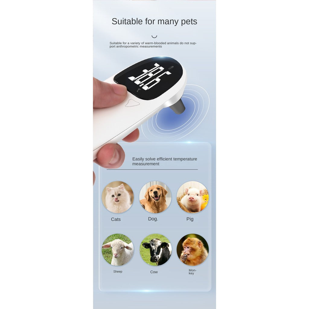 Pet Thermometer Gun - Non-Contact Infrared for Cats & Dogs, Fast & Accurate Fever Check (1-Second Reading, LED Display)