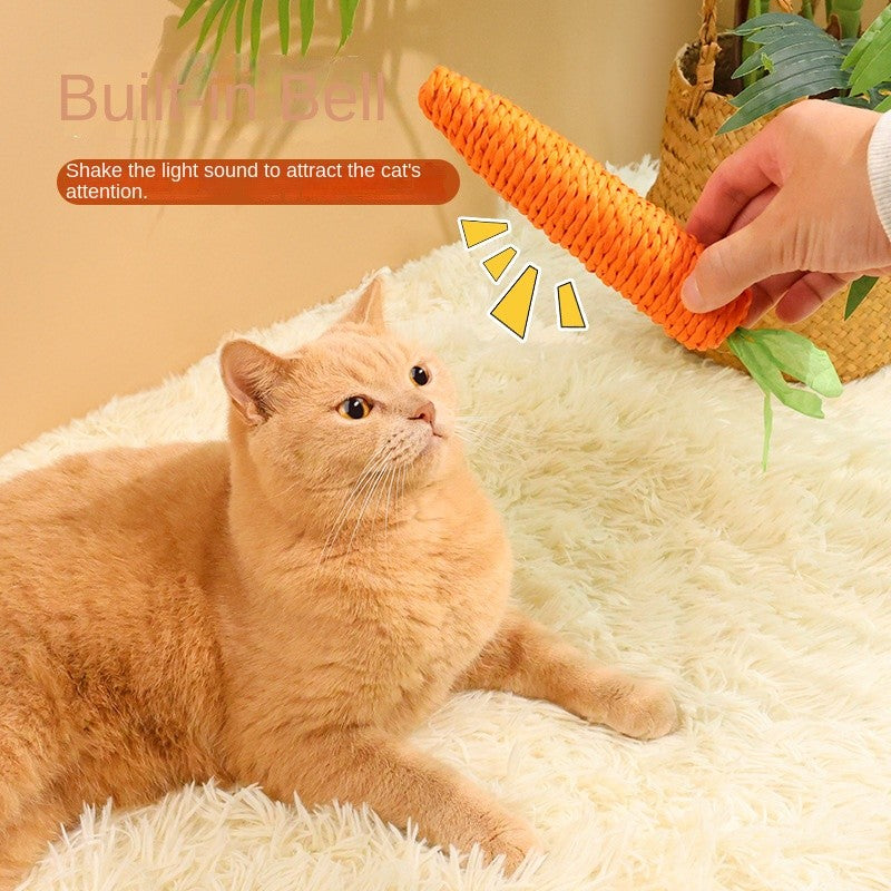 Carrot Cat Chew Toy – Self-Play & Boredom Buster for Kittens | Durable Paper Rope for Scratching, Biting & Teething