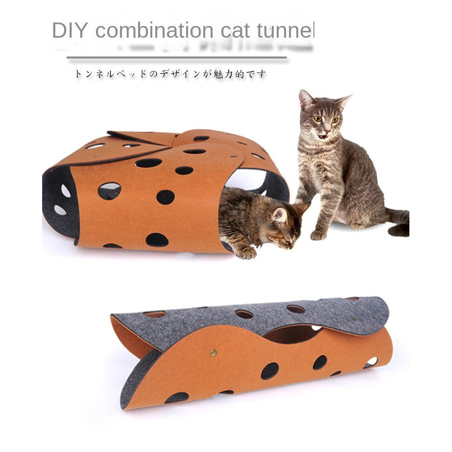 Expandable Cat Tunnel Toy - 4-Season Crawl Tube with Connectable Maze | Interactive Play Tunnel for Indoor Cats