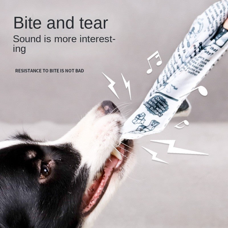 Crinkle Paper Dog Toy – Realistic Newspaper Design with Squeaker | Ultra-Durable Chew & Mental Stimulation