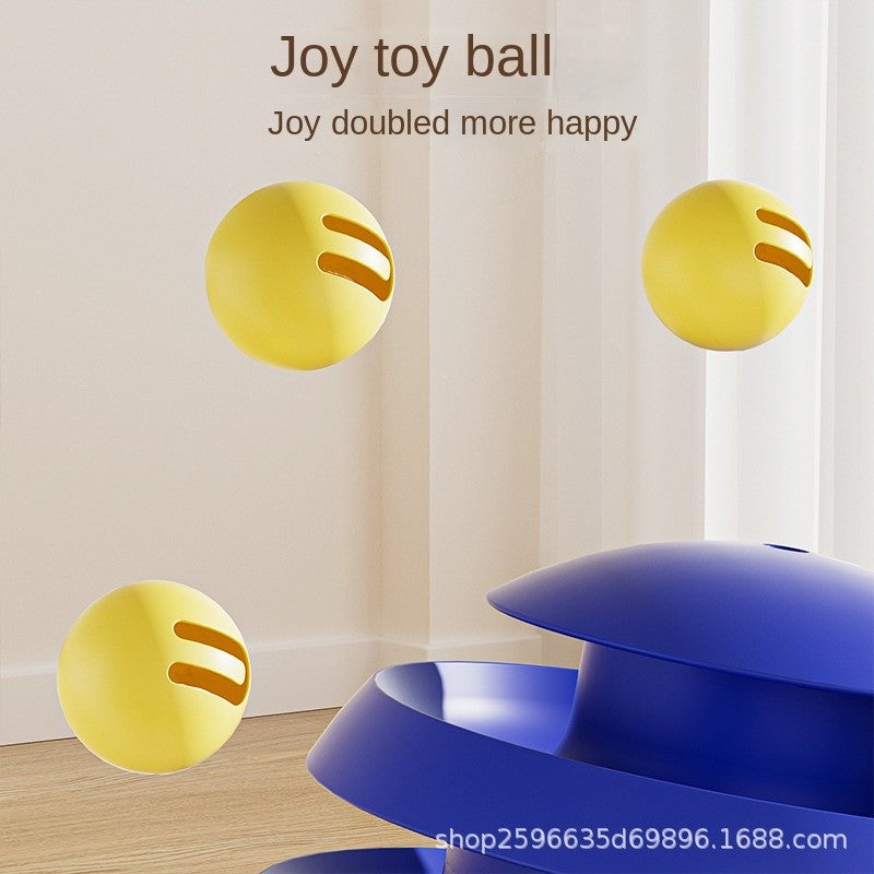 Self-Playing Cat Toy Ball with Teaser Wand - Unbreakable Tumbler Toy for Bored Cats | Bite-Proof & Scratch-Resistant