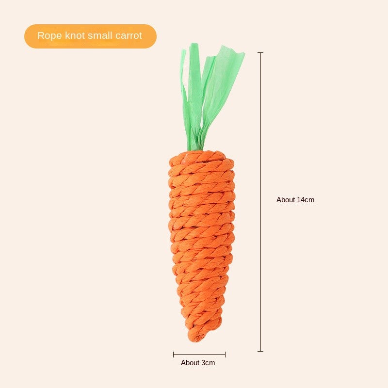 Carrot Cat Chew Toy – Self-Play & Boredom Buster for Kittens | Durable Paper Rope for Scratching, Biting & Teething