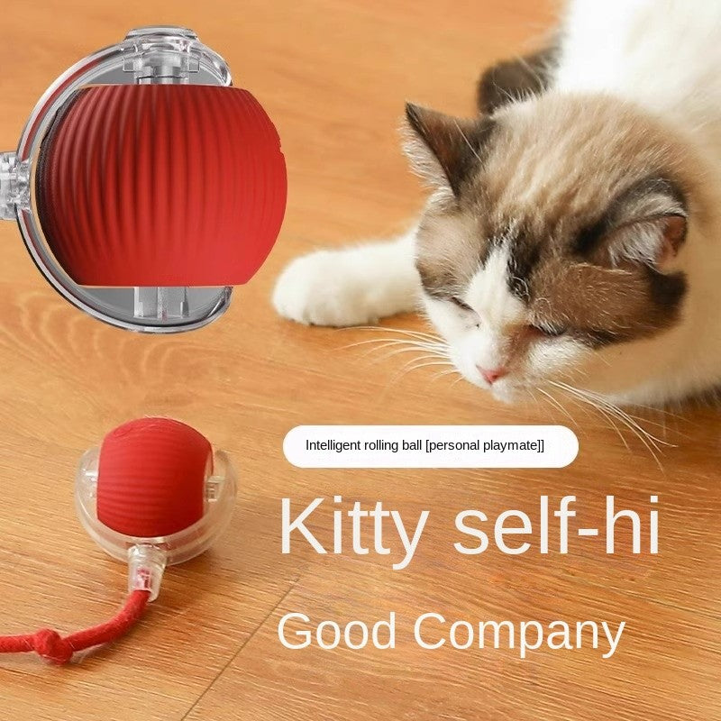 Automatic Self-Moving Cat Toy Ball - Smart Interactive Teaser with Flashing Lights & Random Bounce