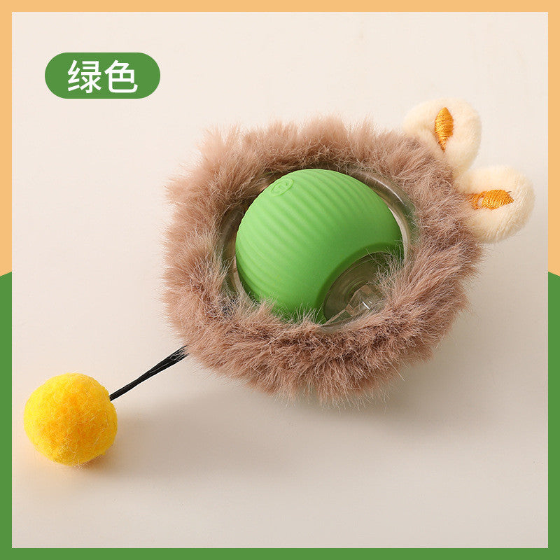 Automatic Self-Moving Cat Toy Ball - Smart Interactive Teaser with Flashing Lights & Random Bounce
