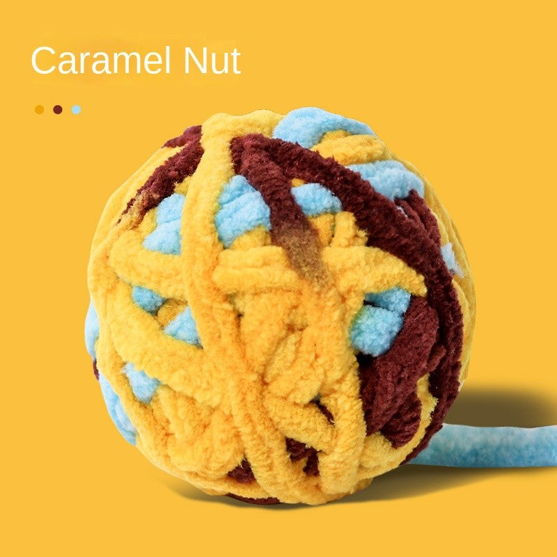 Hand-Knitted Cat Toys - Colorful Chew-Proof Yarn Balls for Playful Cats
