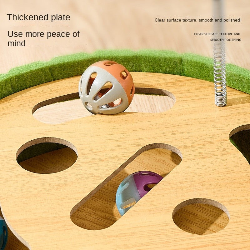 Self-Entertaining Cat Toy Set - Interactive Puzzle Box with Rotating Teaser & Scratch Holes | Boredom Relief for Kittens