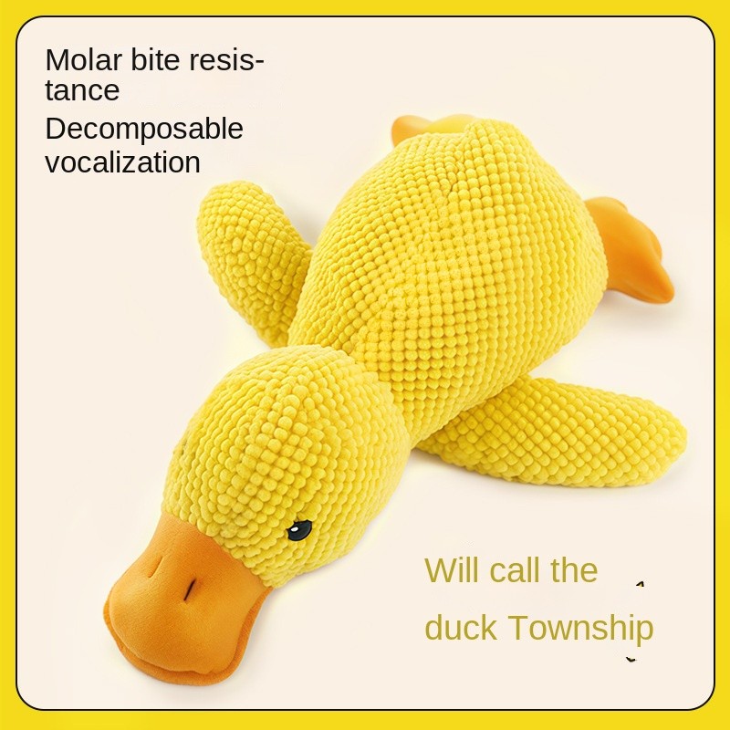 Squeaky Plush Duck Dog Toy - Cuddly & Durable Chew Companion for Small | Soft Sleep Buddy with Teeth-Cleaning Texture