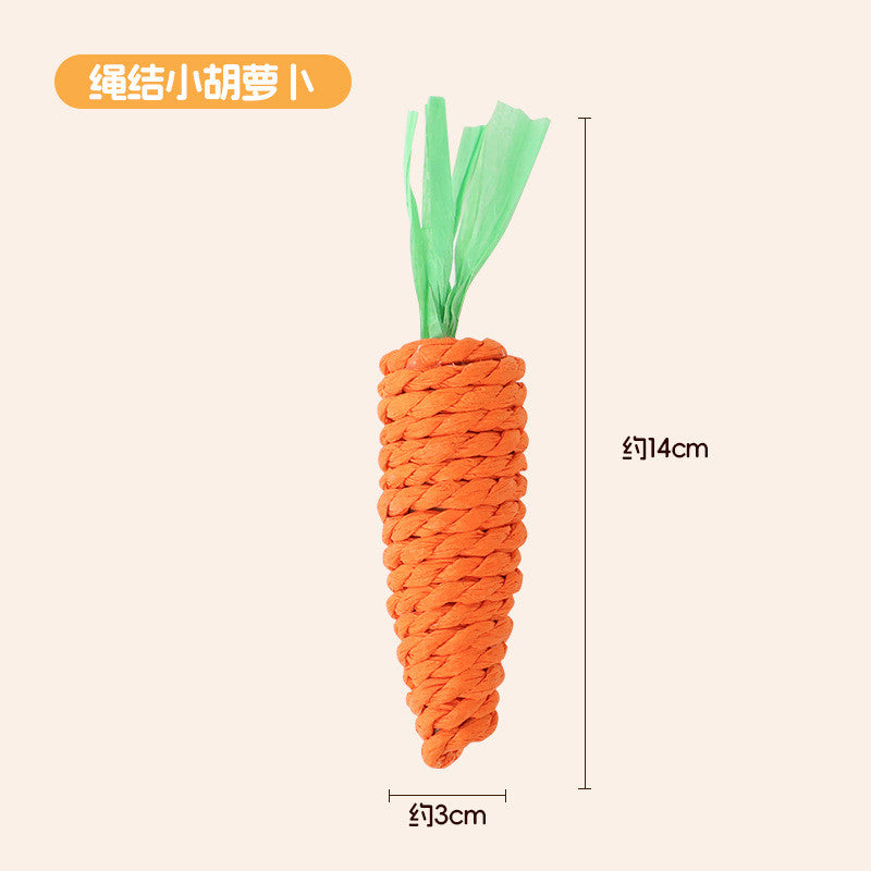 Carrot Cat Chew Toy – Self-Play & Boredom Buster for Kittens | Durable Paper Rope for Scratching, Biting & Teething