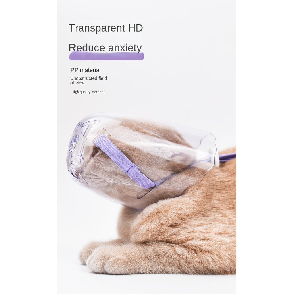 Cat Muzzle for Biting - Anti-Scratch Breathable Mesh Face Cover | Soft Adjustable Cat Head Cone | Stop Meowing & Biting