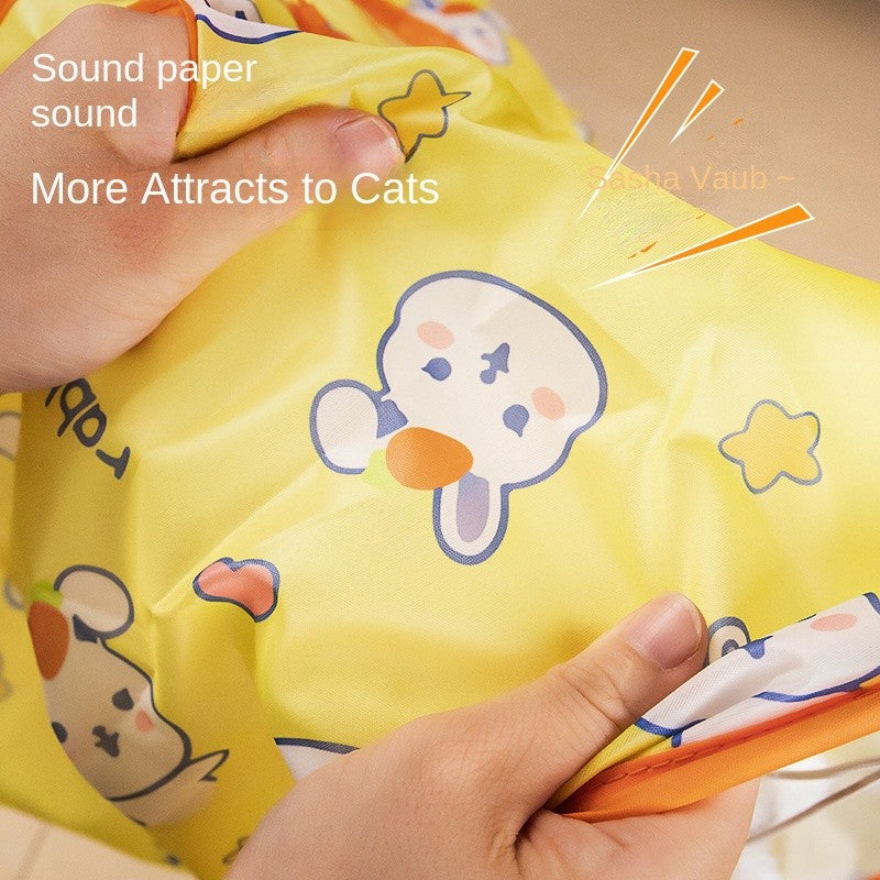 Crinkle Paper Cat Tunnel - Foldable Play Tube with Interactive Toys (Self-Entertainment)