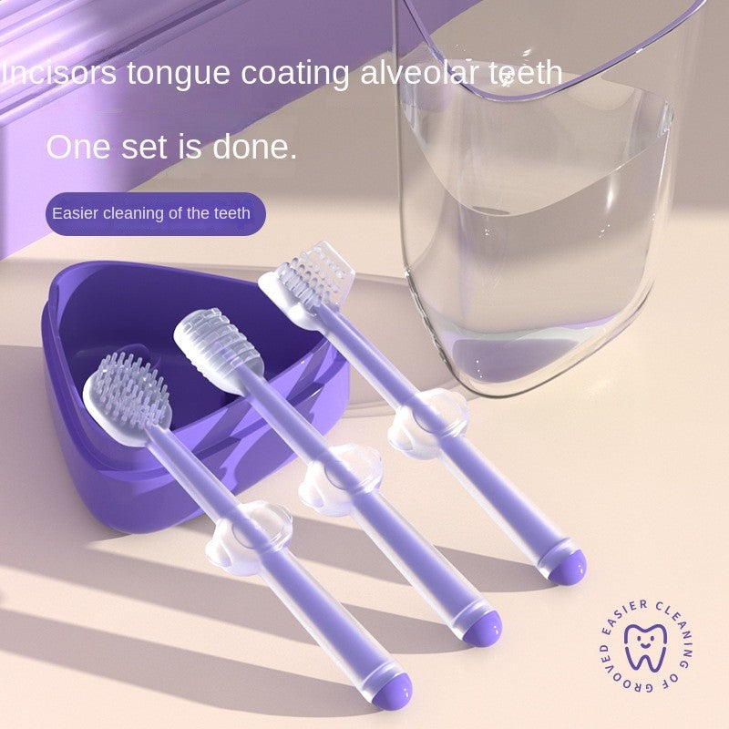 Pet Toothbrush & Toothpaste Set - Soft Silicone Finger Brush for Cats & Small Dogs, Dental Care Kit