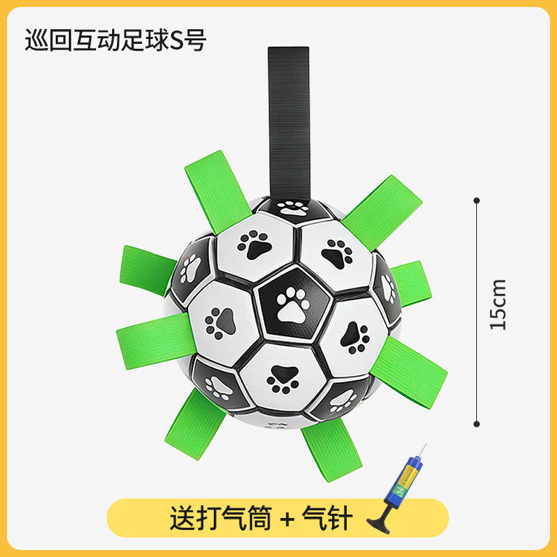 Indestructible Dog Soccer Ball - Chew-Proof Fetch Toy for Outdoor Training | Durable Rubber Teeth Cleaning Ball