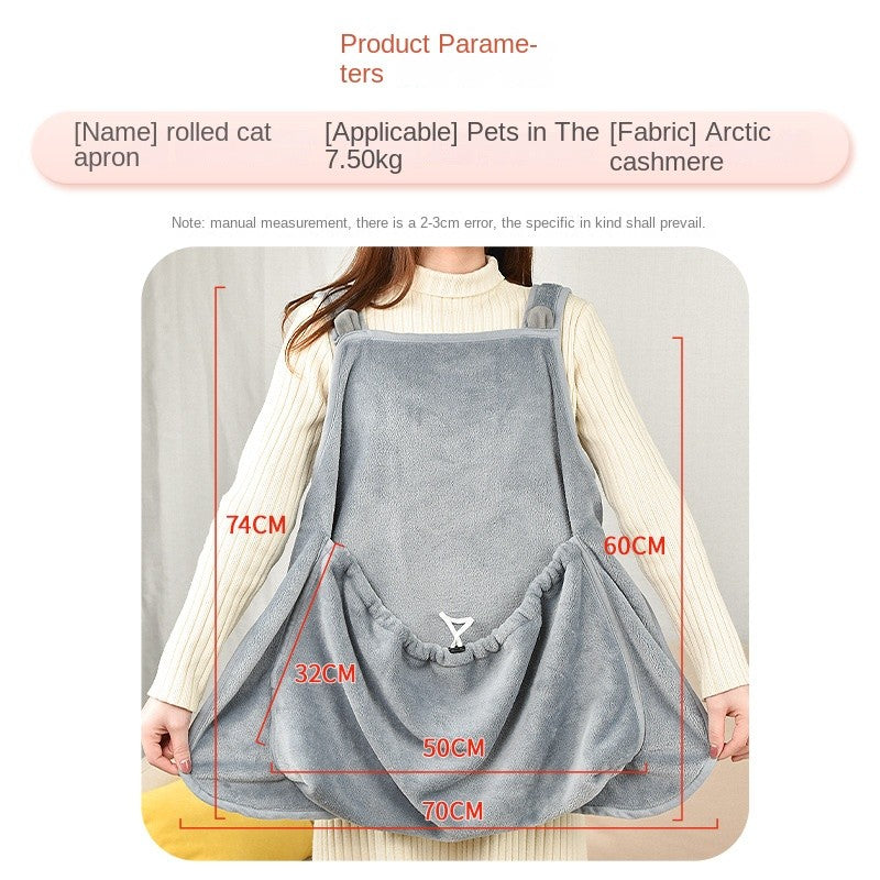 Cat Cuddle Apron - Hands-Free Cat Carrier with Anti-Scratch Pockets | Hair-Proof Pet Holding Dress