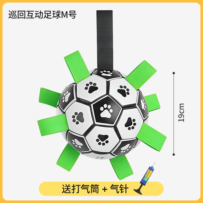 Indestructible Dog Soccer Ball - Chew-Proof Fetch Toy for Outdoor Training | Durable Rubber Teeth Cleaning Ball