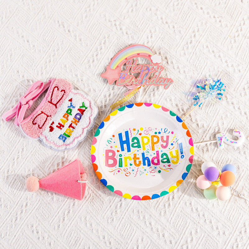 Pet Birthday Party Set - Cat & Dog Birthday Hat & Bib Outfit | Cute Party Accessories for Puppy/Kitten Celebration
