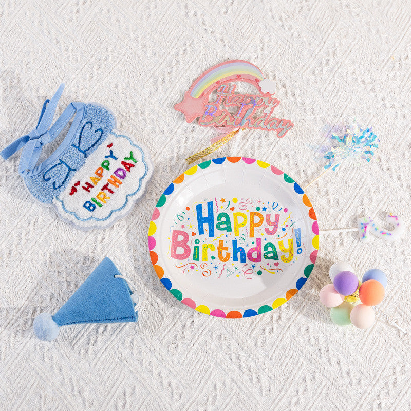 Pet Birthday Party Set - Cat & Dog Birthday Hat & Bib Outfit | Cute Party Accessories for Puppy/Kitten Celebration