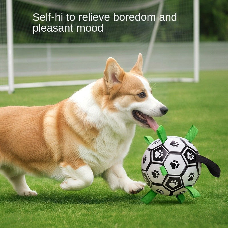 Indestructible Dog Soccer Ball - Chew-Proof Fetch Toy for Outdoor Training | Durable Rubber Teeth Cleaning Ball