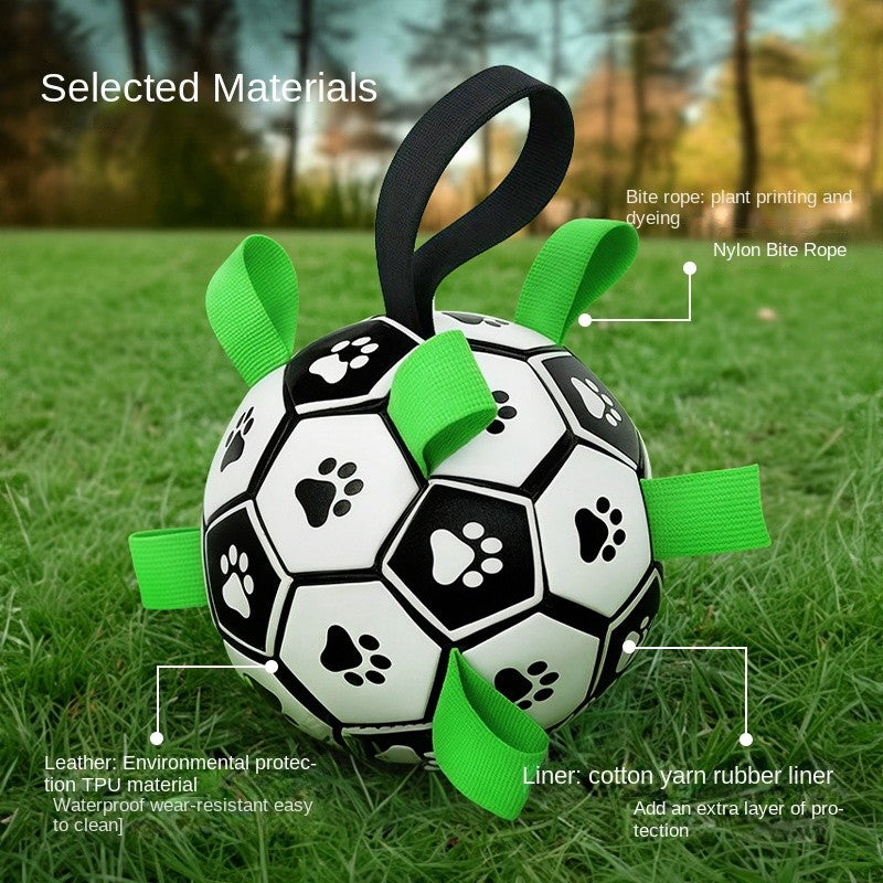 Indestructible Dog Soccer Ball - Chew-Proof Fetch Toy for Outdoor Training | Durable Rubber Teeth Cleaning Ball