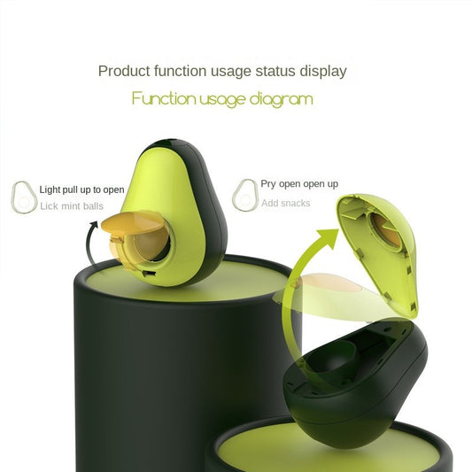 Kopipets Avocado Wobble Cat Toy - Treat Dispensing Puzzle Ball for Boredom Relief, Self-Play Fun
