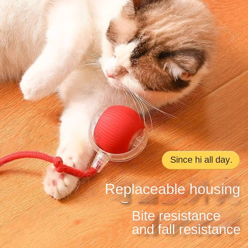 Automatic Self-Moving Cat Toy Ball - Smart Interactive Teaser with Flashing Lights & Random Bounce