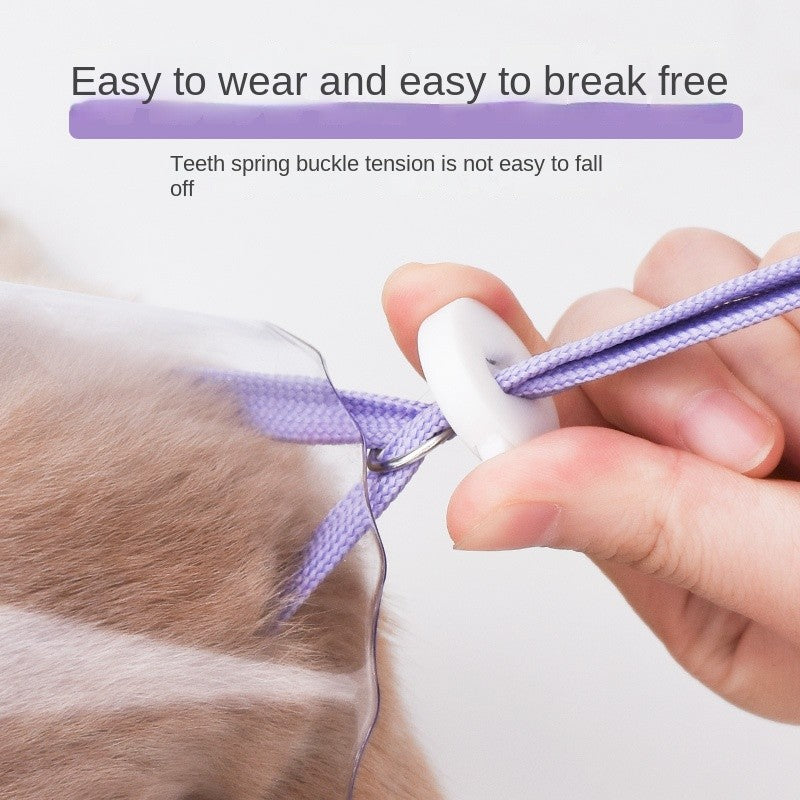 Cat Muzzle for Biting - Anti-Scratch Breathable Mesh Face Cover | Soft Adjustable Cat Head Cone | Stop Meowing & Biting