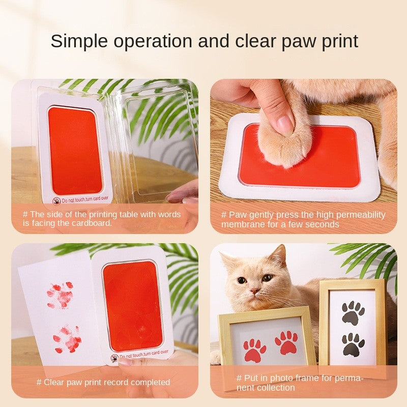 Paw Print Keepsake Kit - Capture Pet's Paw & Nose Prints | Frameable Memorial Gift | No-Mess Ink Pad
