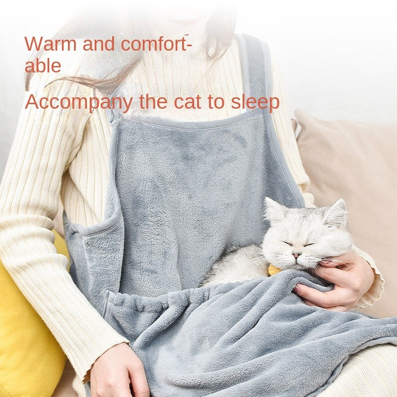 Cat Cuddle Apron - Hands-Free Cat Carrier with Anti-Scratch Pockets | Hair-Proof Pet Holding Dress