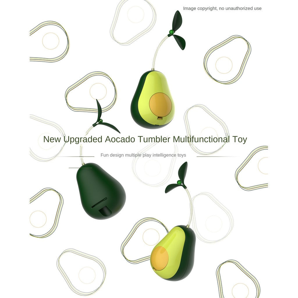 Avocado Wobble Cat Toy - Treat Dispensing Puzzle Ball for Boredom Relief, Self-Play Fun