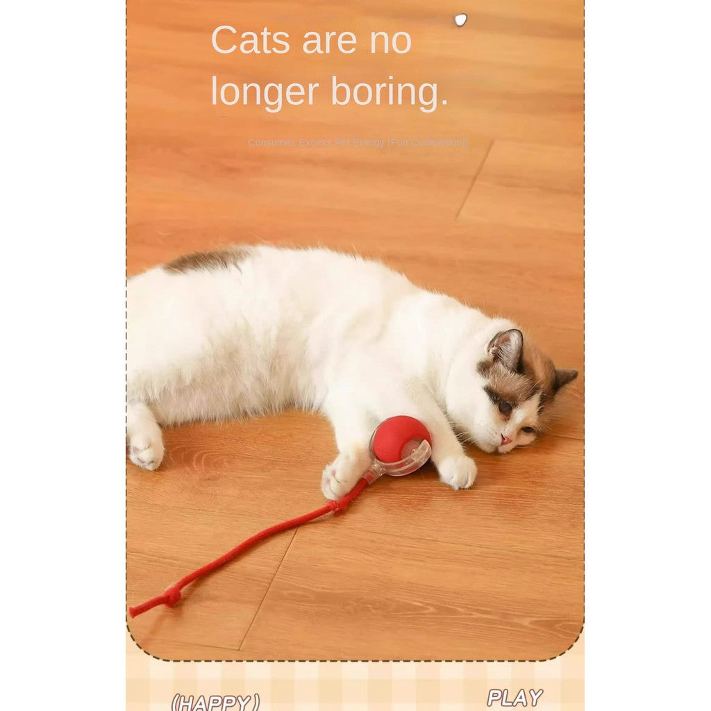 Automatic Self-Moving Cat Toy Ball - Smart Interactive Teaser with Flashing Lights & Random Bounce