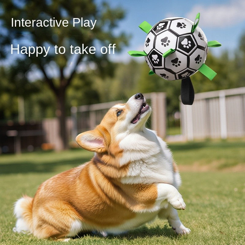 Indestructible Dog Soccer Ball - Chew-Proof Fetch Toy for Outdoor Training | Durable Rubber Teeth Cleaning Ball