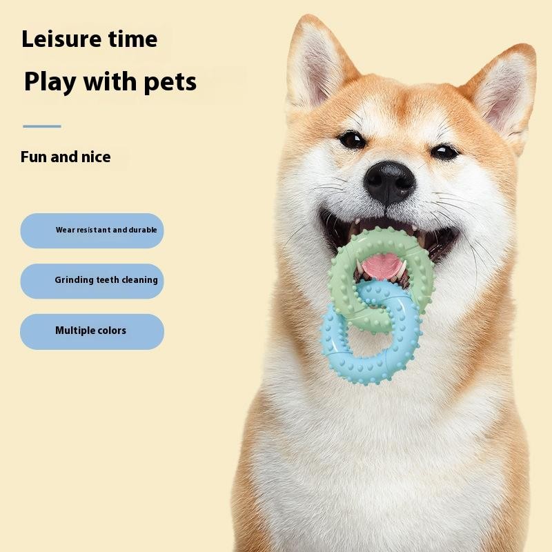Kopipets Local Seller Pet Toy Durable TPR Double-Ring Slipper Chew Toy Dogs Teeth Cleaning