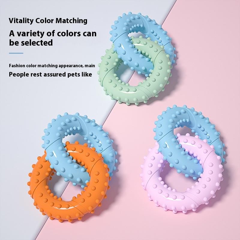 Kopipets Local Seller Pet Toy Durable TPR Double-Ring Slipper Chew Toy Dogs Teeth Cleaning