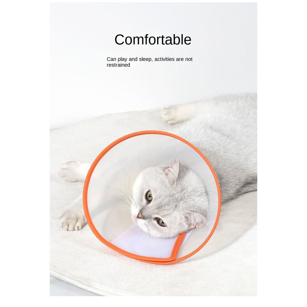 Waterproof pet collar with Pu edge-anti-fur stick, extended neck wrap for Cats & Dogs