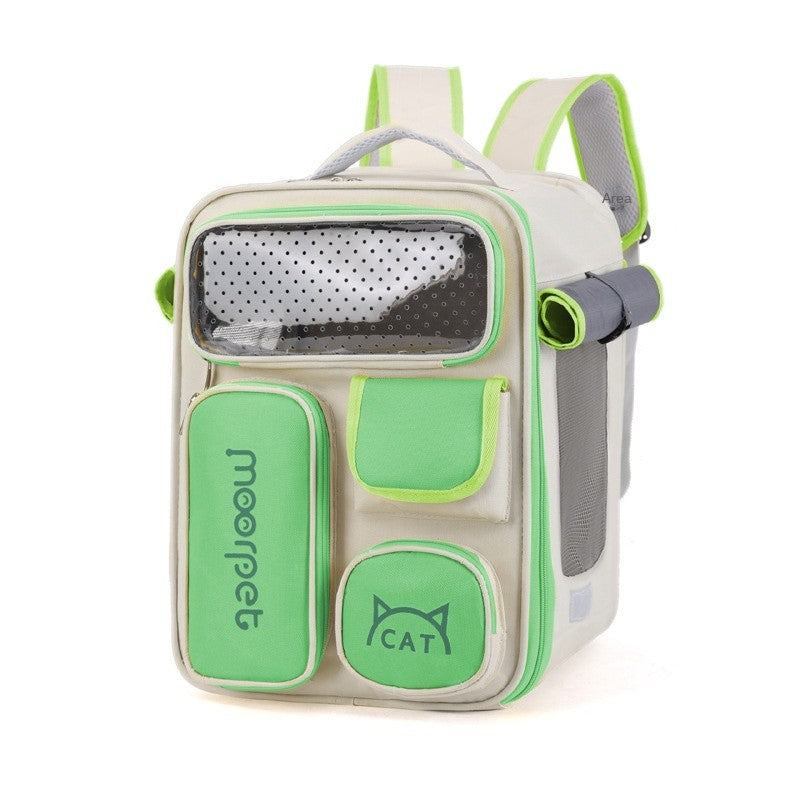 Portable Cat Backpack, Large Space & Breathable, Hands-Free Pet Carrier for Travel/Hiking