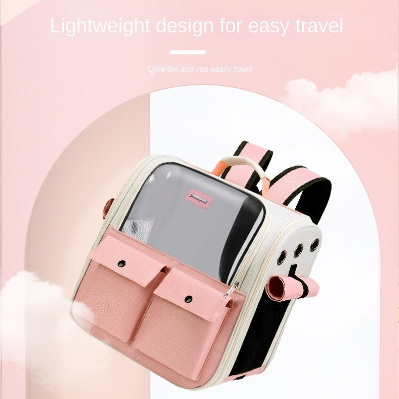 Large cat backpack carrier-breathable, hands-free pet travel bag for outdoor/hiking