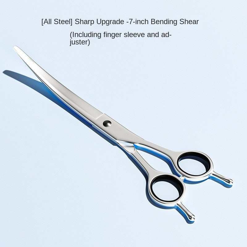 Professional Dog Grooming Scissors Set - Stainless Steel Round Tip & Thinning Shears