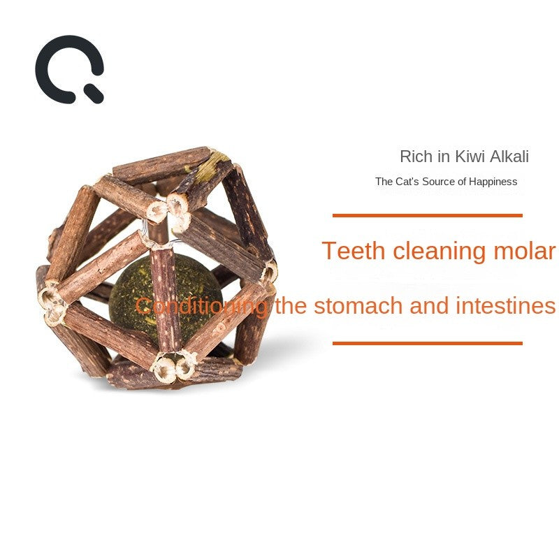 Interactive Cat Toy Ball with Silvervine & Catnip - Chewable Teaser with Bell for Boredom Relief