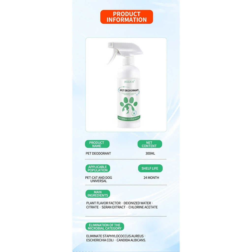 Pet Odor Eliminator Spray - Enzyme-Powered Stain & Smell Remover for Cat/Dog Urine