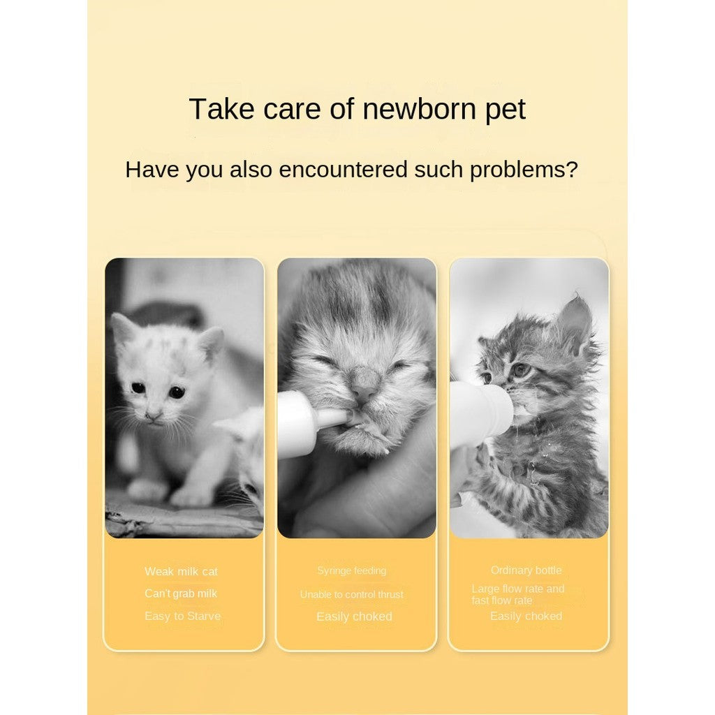 20ML Anti-Choke Pet Nursing Bottle - Newborn Kitten/Puppy Milk Feeder with Soft Silicone Nipple