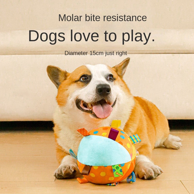 Squeaky Dog Toy Ball - Durable Plush Chew Ball for Small Dogs (Poodles, Corgis) | Energy-Burning Fetch