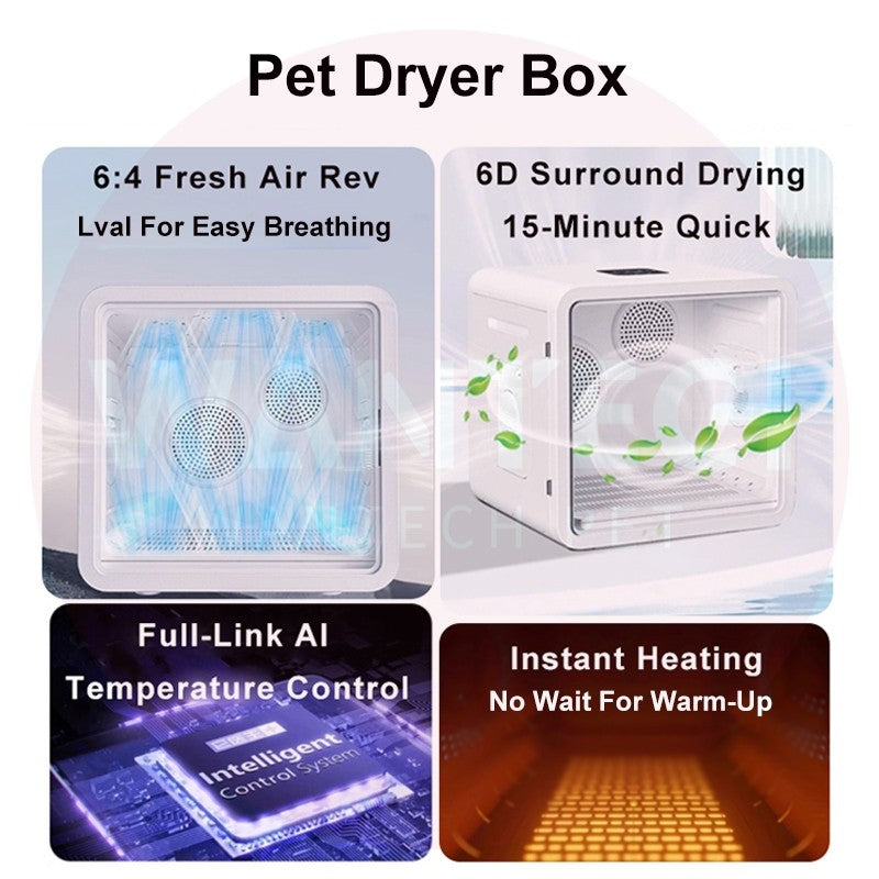Pet Dryer Box 2nd Gen Cat Dog Drying Cabin | Quiet | 1-Year SG Support | Can Use As Pet Bed
