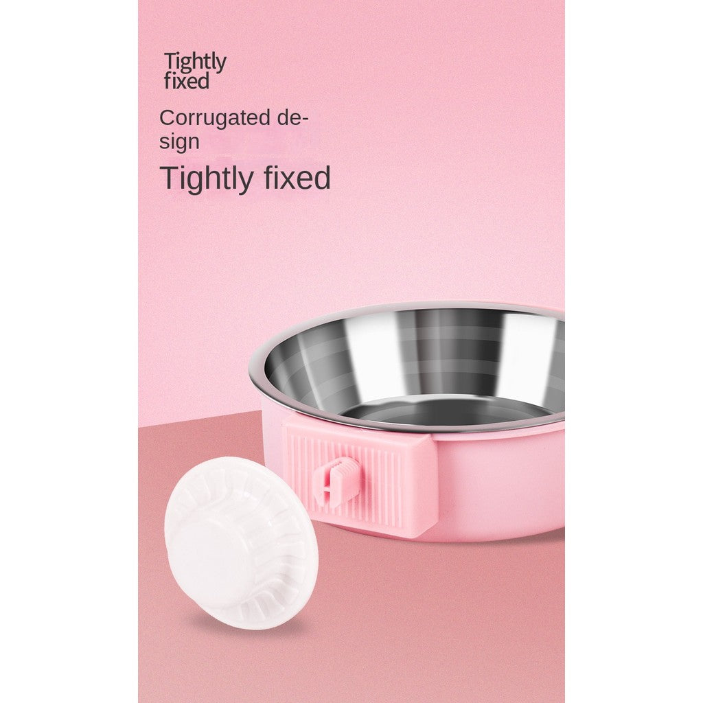 Anti-tip stainless steel Pet Bowl-non-slip hanging dog/cat food & water dish