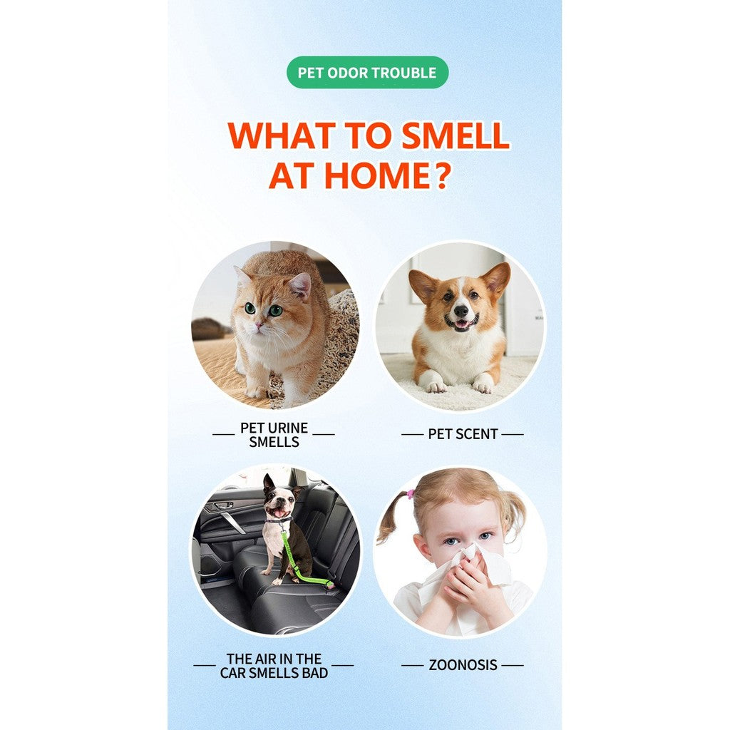 Pet Odor Eliminator Spray - Enzyme-Powered Stain & Smell Remover for Cat/Dog Urine