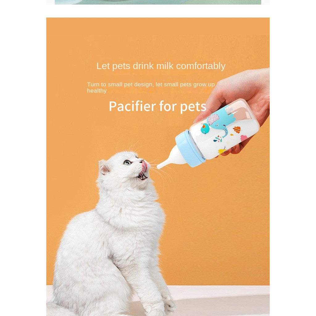 125ml Pet Nursing Bottle - Newborn Kitten/Puppy Feeder with Silicone Nipple for Milk & Water